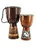 2 x Set 40cm + 30cm Djembe Drum Bongo Painted and Carved Gecko Super Sound