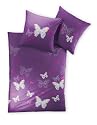Irisette 8536_70 Fein gl&auml;nzender Mako Satin, 155 x 220 cm, 100 % Baumwolle, b&uuml;gelfrei, violett