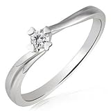 Goldmaid Damen-Verlobungsring 585 Weissgold 1 Brillant 010ct So R4682WG 