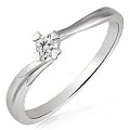 Goldmaid Damen-Verlobungsring 585 Weissgold 1 Brillant 0,10ct So R4682WG