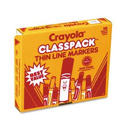 Childrens Toyshop  Toys : Art Markers, Crayola, 200 Ct. Classpack, Fine Line, 10 Colors BIN588210