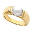 14K Yellow Gold Akoya Cultured Pearl Ring - 7.00mm