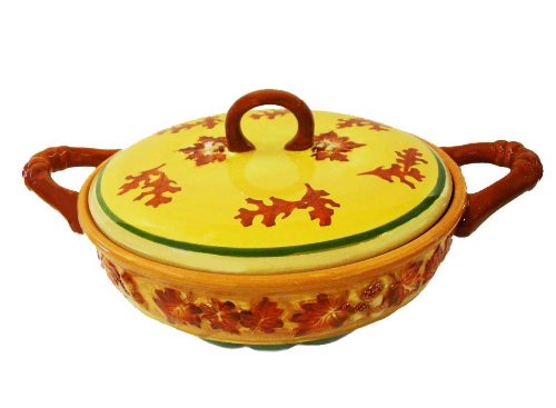 Thankgiving Serving Dish with Cover- Autumn Leaf Design