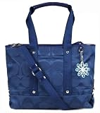 Coach Signature Kyra Daisy Nylon Tote Bag 18844 Navy Blue