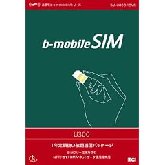 日本通信 bモバイルSIM U300 1年(375日)使い放題パッケージ BM-U300-12MS