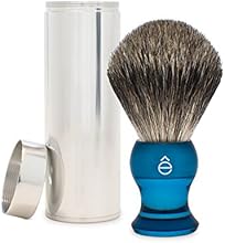&ecirc;Shave Finest Badger Hair Travel Shaving Brush, Blue