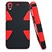 HTC Desire 626s Case, ATUS® Heavy Duty Tuff Shield Hybrid Hard Case Silicone Skin Cover + Stylus Pen (BLACK/RED)