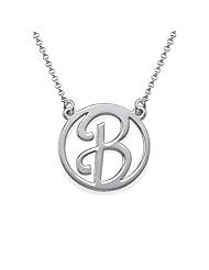 Sterling Silver Script Initial Necklace - Custom Made with Any Initial!