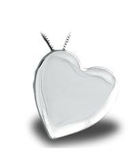 Sterling Silver Side Dangle Plain Heart Locket 1 inch x 1 inch