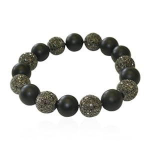 Sterling Silver 10.08ct Diamond Cord Beaded Bracelet Fashion Party Jewelry