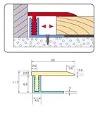 イノヴァーフローリング(木目調)専用　L型床見切　11.7×20×2700ミリ　ハニーオーク