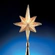 12" White Lighted Gold Glitter Scroll Star of Bethlehem Christmas Tree Topper
