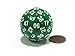Koplow Games Sixty-Sided D60 35mm Large Gaming Dice - Green with White Numbers