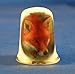Porcelain China Collectable Thimble - Red Fox with Free Gift Box