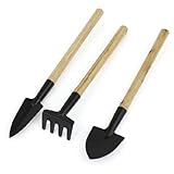 Wood Handle Hollow Out Design Rake Shovel Digging Trowel [並行輸入品]