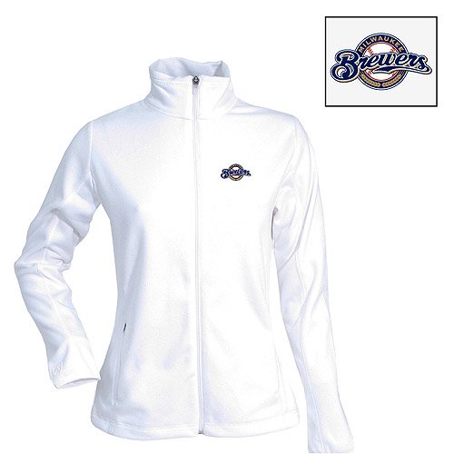 Milwaukee Brewers Women's Sleet Fleece by Antigua - White Extra Large