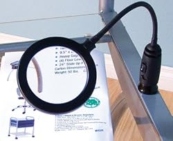 Studio Designs Futura LED magnifying Flex Lamp with both C-Clamp and Magnet