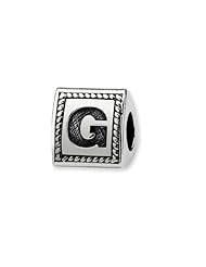 Triangle Block, Letter G Charm in Silver For 3mm Charm Bracelets