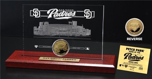 San Diego Padres Petco Park 24KT Gold Coin Etched Acrylic
