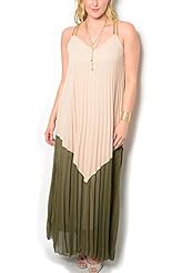 Plus Size Polyester/Spandex Maxi Dress 