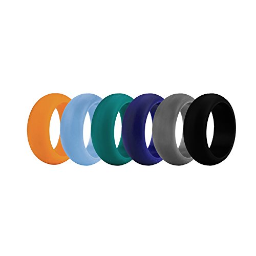 (Price/10 Pcs) GOGO Premium Man's Silicone Wedding Rings - 9 mm Wide(3 mm Thick) Flexible Wedding Bands - Great for Sports or Outdoors