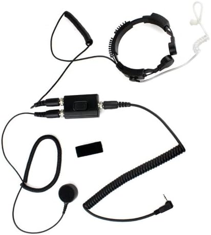 Professional Tactique Military Police FBI Flexible Throat Mic Microphone Covert Acoustic Tube Earpiece Headset for 1-pin Motorola Talkabout Cobra Radio