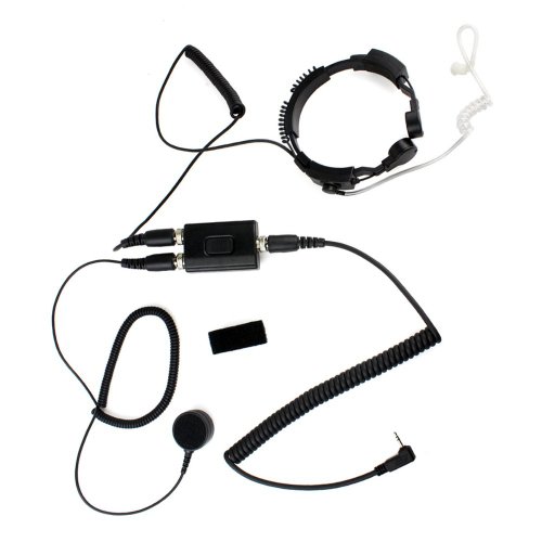 Professional Tactique Military Police FBI Flexible Throat Mic Microphone Covert Acoustic Tube Earpiece Headset for 1-pin Motorola Talkabout Cobra Radio