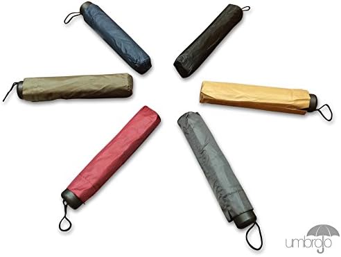Umbrollo Mini 9.5" Umbrella Solid Colors Assorted with Cover (Pack of 3 Umbrellas - Colors Vary)