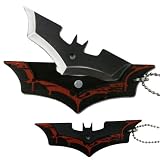 Black Batman Batarang Shape Dark Knight Steel Knife Necklace