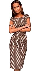 Sexy Summer Polka Dot Print Flared-Skirt Denim Skater Dress/Party Dress 