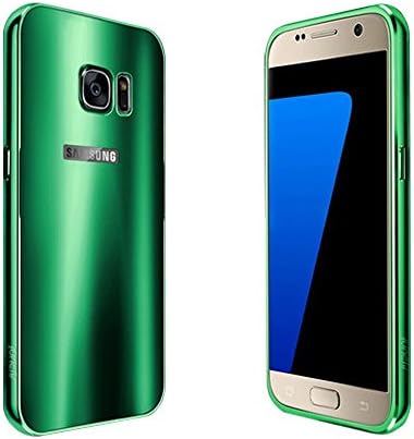 JUNCHI Samsung Galaxy S7 Case, [Mirror Case] Luxury Metal Aluminum Ultra-Thin Lightweight Metal Bumper + Hard PC Back Protective Case for Galaxy S7 5.1 Inch (Green)