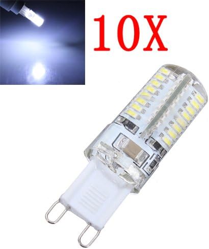10X G9 3W Pure White 64 SMD 3014 LED Corn Light Bulbs 220V