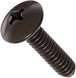 18-8 Stainless Steel Truss Head Machine Screw, Black Oxide Finish, Meets ASME B18.6.3, #2 Phillips Drive, #10-24 Thread Size, 3/4" Length, Fully Threaded, Imported (Pack of 10)