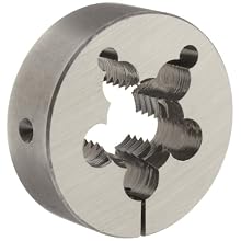 Union Butterfield 2010(UNC) Carbon Steel Round Threading Die, Uncoated (Bright) Finish, 3" OD, 1-1/8"-7 Thread Size