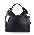 BARBARA MILANO Italian Made Large Designer Handbag Tote in Black, Purple, Red or White Leather