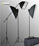 Fancierstudio 2800 Watt Lighting Kit With Boom Arm Hairlight Softbox Lighting Kit By Fancierstudio 9026S4