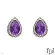 FPJ Irresistible Earrings With 8.52ctw Precious Stones - Genuine Amethysts and Topazes Made in 18K White Gold. Total item weight 8.9g Length 18mm