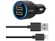 Belkin Car Charger with 8-Pin Lightning Cable Connector and Dual USB ports for iPhone 5, iPad (4th Gen), iPad mini, iPod Touch (5th Gen), and iPod nano (7th Gen) - 2.1 AMP/10 Watt