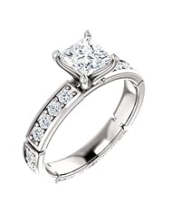 18K White Gold Princess Cut Diamond Ring -- LIFETIME WARRANTY