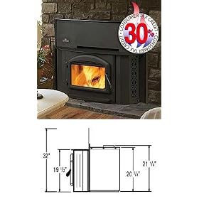 Napoleon EPI-1402 Black EPA Woodburning Fireplace Insert Wood Burning Fireplace Insert 2 25 cu. ft.