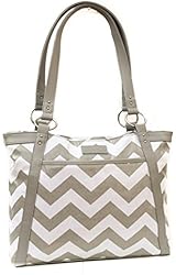 Kailo Chic Women's Casual Laptop Tote (Gray Chevron)