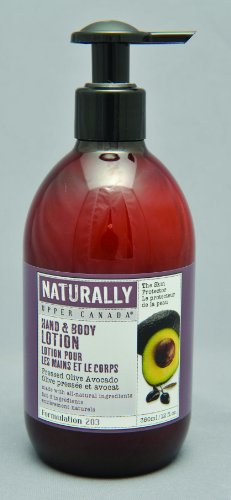 Upper Canada Soap And Candle Naturally Nourishing Hand And Body Lotion, Pressed Olive Avocado, 12-Ounce Bottle (Pack of 2)