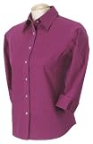 Three-Quarter Sleeve Stretch Poplin Blouse