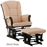Stork Craft Tuscany Glider and Ottoman, Black/Beige