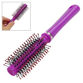 Ladies Round Toothed Plastic Hair Comb Purple Black Red: Beauty