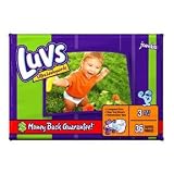 41 ylAQyUWL. SL160  LUVS DIAPERS JUMBO SZE 3 26224 Size: 4X36