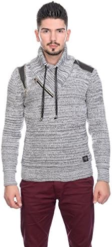 Leo Messi, Mens Cowl Neck Zip Shoulder Patch Jumper, Grey, M
