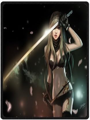 Daniellestore Custom Anime Girl Sword Super Soft Fleece Throw Blanket Cozy Throw Light Weight Blanket Sofa/ Couch/ Travel Throw Blanket 58x80 Inch