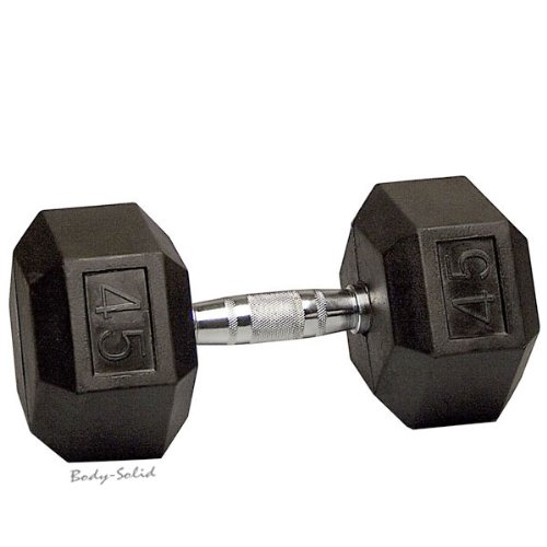45 lb. Rubber Coated Hex Dumbbell