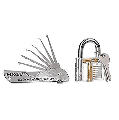 DmsBang 2016 New Folding Quick Picks Lock Locksmith Tools Set Pliers+Crystal Padlock
